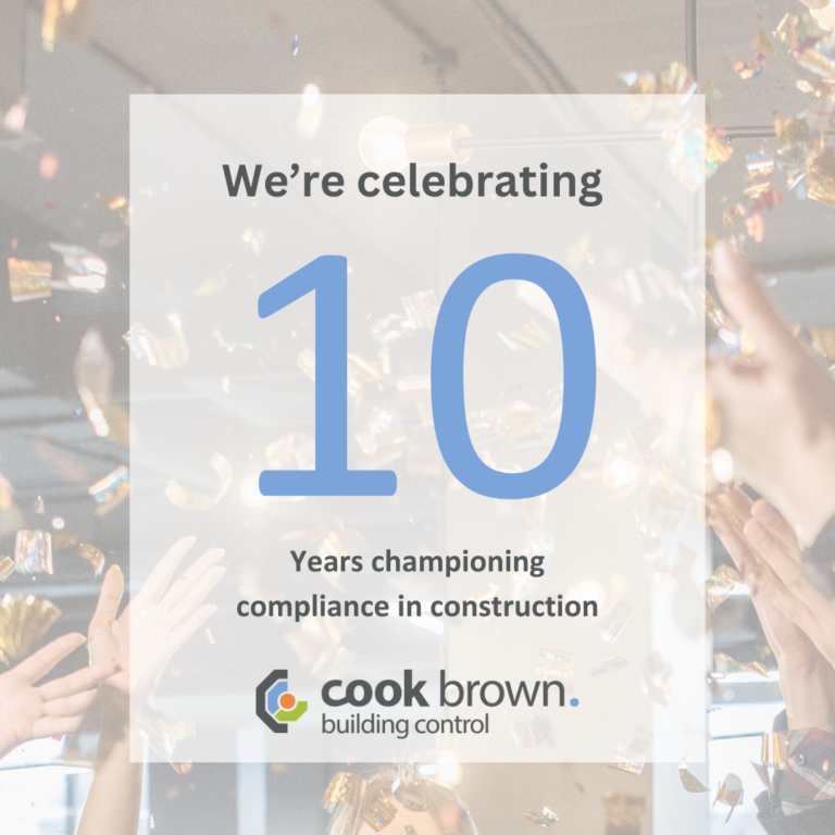 Cook Brown Building Control 10 Year Anniversary Timeline